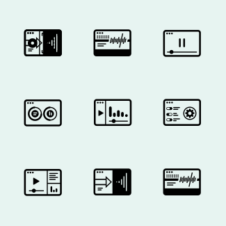 Modern set of digital symbols icons pack