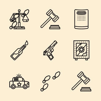 Linear Police Elements icons pack