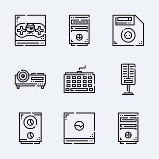 Computer parts icons pack