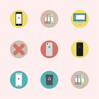 Flat office icons pack