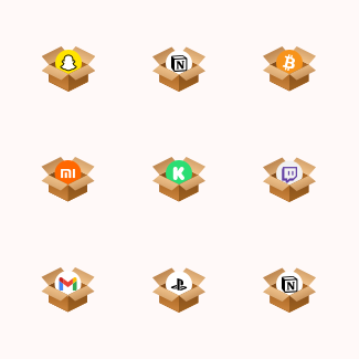 Isometric social boxes icons pack