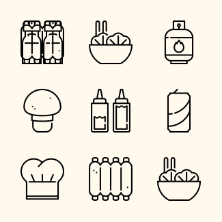 BBQ Line Craft icons pack