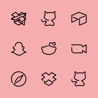 Minimal Social brands icons pack
