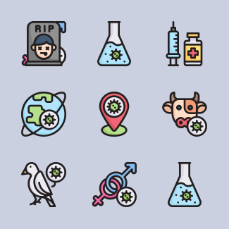 Virus Transmission Color icons pack