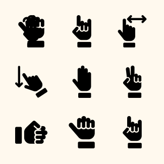 Hands Gestures Fill icons pack
