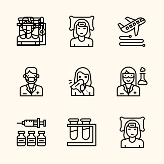 Covid-19 (line) icons pack