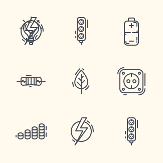 Electricity Line icons pack