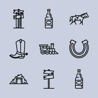 Wild West icons pack