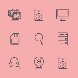30 Hardware Line Icons icons pack