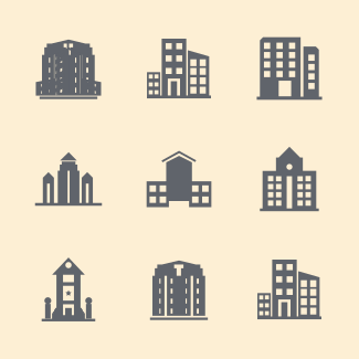 Buildings icons pack