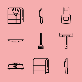 Homewares Line Craft icons pack