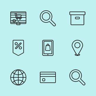 E Commerce Outlined icons pack
