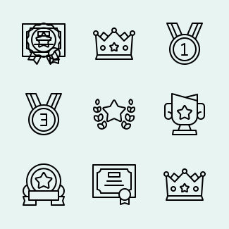 Award (Outline) icons pack
