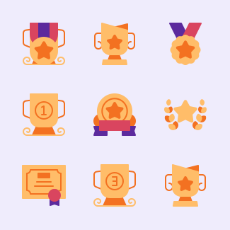 Award (Flat) icons pack