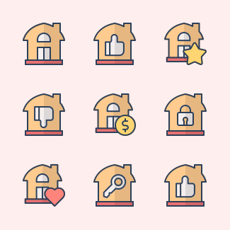Real Estate (Filled Outline) icons pack