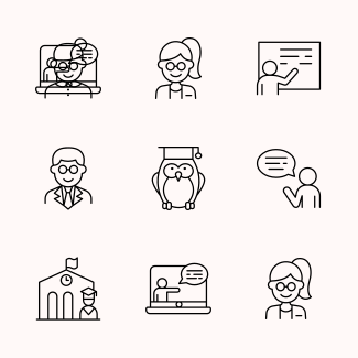 Teacher outline icons pack