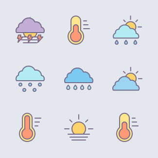 Weather (Filled Outline) icons pack