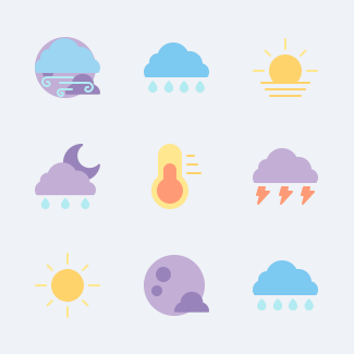 Weather (Flat) icons pack