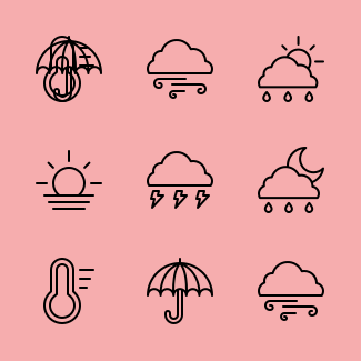Weather (Outline) icons pack