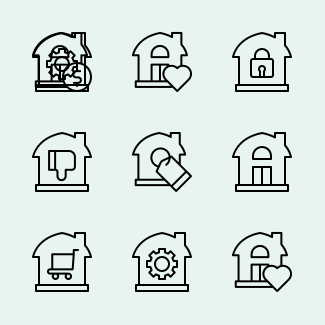 Real Estate (Outline) icons pack