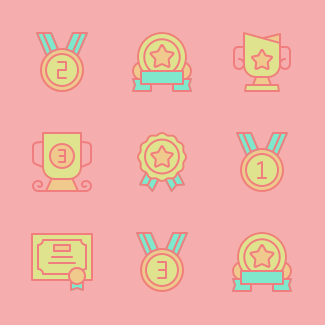 Award (Filled Outline) icons pack