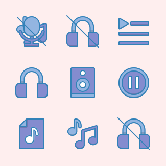 Music (Filled Outline) icons pack