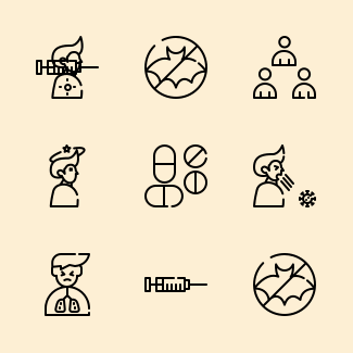 Flu outline icons pack