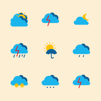 Weather Flat icons pack