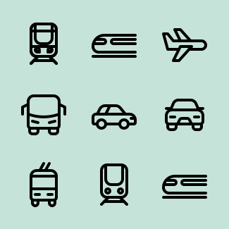 Vehicles and Travel icons pack