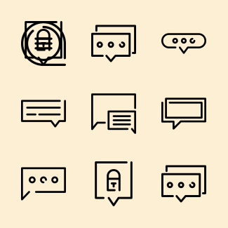 Speech Bubbles Line Craft icons pack
