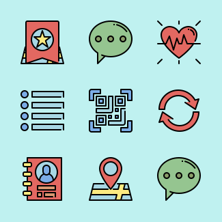 Mobile User Interface Color Outline icons pack