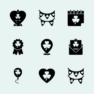 St Patrick's Day - Glyph icons pack