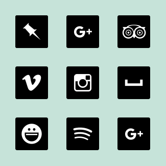 Miu square black social icons pack