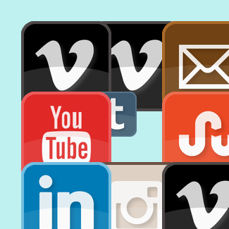 Social media with original colors icons pack