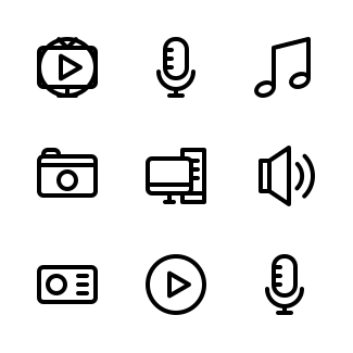 Multimedia Line icons pack