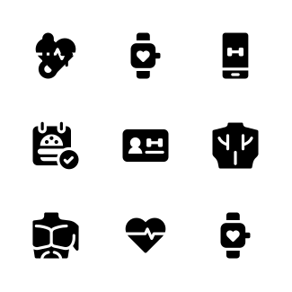 Exercise and Gym Solid - The body building icons pack