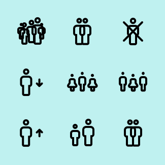 People (line) icons pack