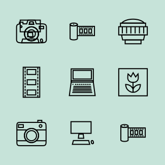 CAMERA EQUIPMENT - outline icons pack