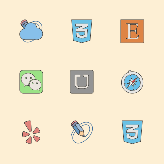 Social Media & Logos II Filled Line icons pack