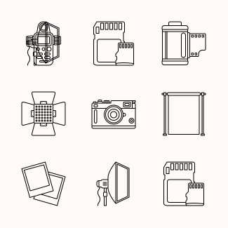 Photographer icons pack