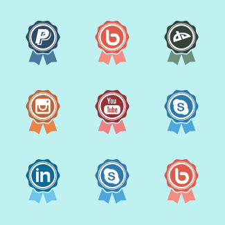 win social media piconic icons pack