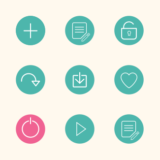 Circle Content icons pack