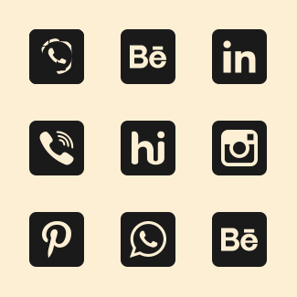 Social Round Corner Glyph Free icons pack