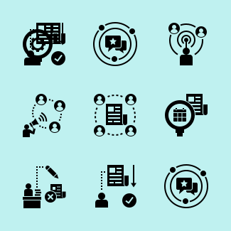 Detecting Fake News Glyph icons pack