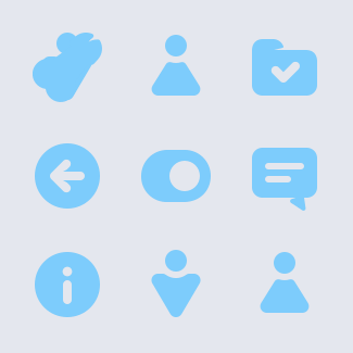 Bold Blue Glyphs (Free Samples) icons pack
