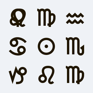 Zodiac Outline icons pack