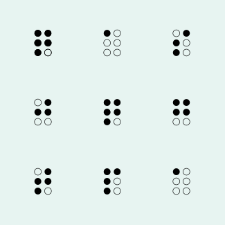 Braille alphabet icons pack