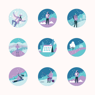 Winter Activity icons pack