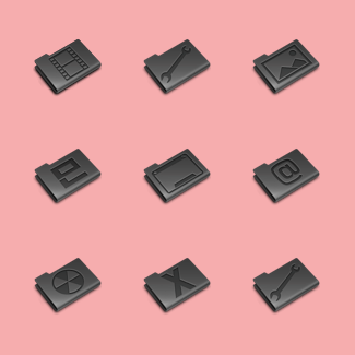 Pry Etched Black icons pack