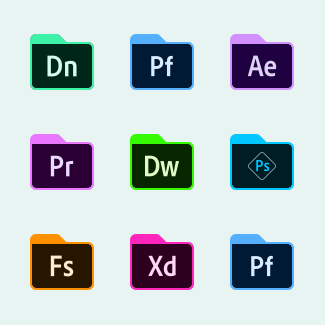 Adobe Folders Pack 2020 icons pack